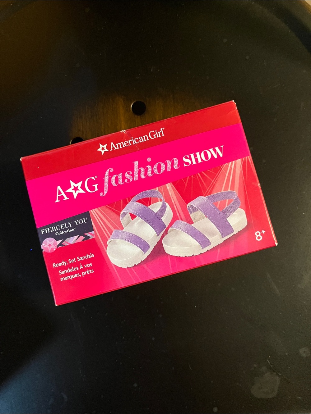 American Girl Purple and White doll Sandals